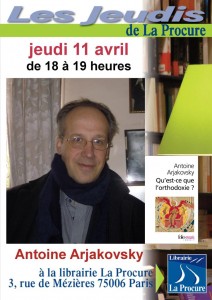 Affiche Antoine Arjakovsky 11 avril A3